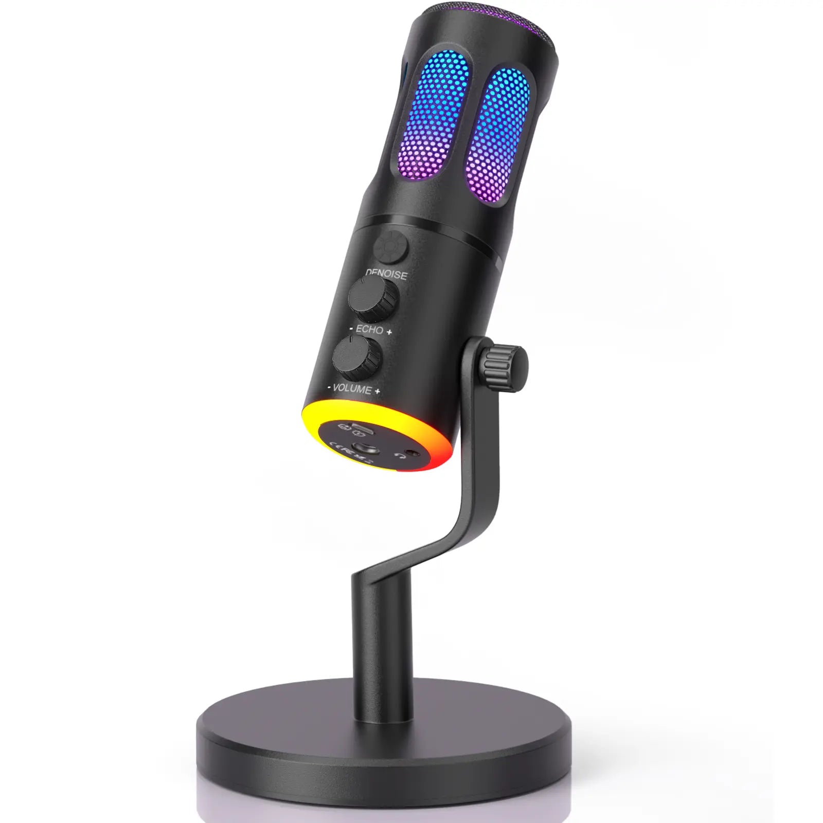 Facmogu SU8 USB XLR Condenser Gaming Microphone for Live Streaming and Podcasting with Mute, Gain, and RGB Controls - Ideal for Game Streaming, Recording Studios, and Online Communication